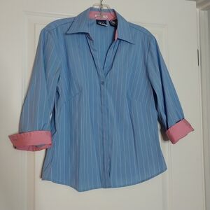 DCC Missy Blue and Pink Striped Shirt
